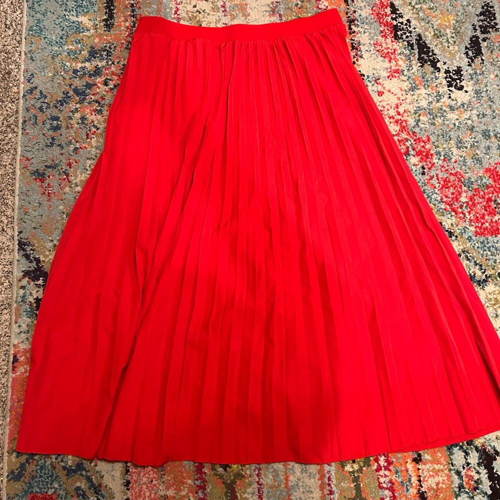 Red Pleated Skirt